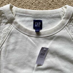 Eyelet sleeve sweatshirt